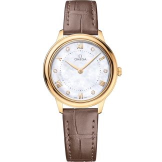 Omega De Ville Prestige 30 mm, Gelbgold mit Lederarmband 434.53.30.60.55.002