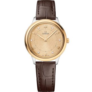 Omega De Ville Prestige 30 mm, Stahl - Gelbgold mit Lederarmband 434.23.30.60.58.001
