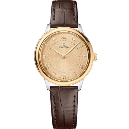 Omega De Ville Prestige 30 mm, Stahl - Gelbgold mit Lederarmband 434.23.30.60.58.001