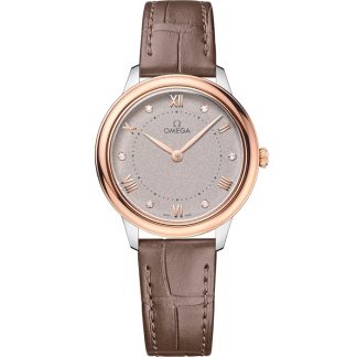 Omega De Ville Prestige 30 mm, Stahl - Sedna™-Gold mit Lederarmband 434.23.30.60.52.001