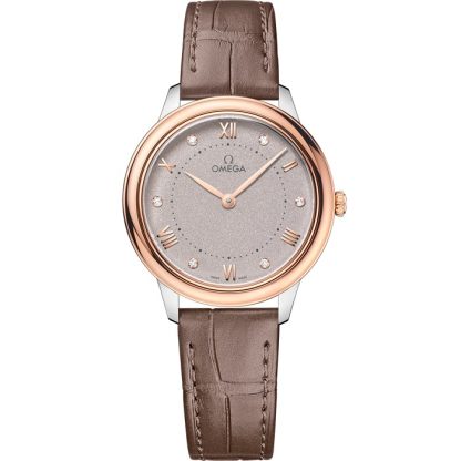 Omega De Ville Prestige 30 mm, Stahl - Sedna™-Gold mit Lederarmband 434.23.30.60.52.001