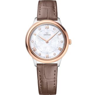 Omega De Ville Prestige 30 mm, Stahl - Sedna™-Gold mit Lederarmband 434.23.30.60.55.001