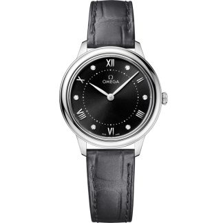 Omega De Ville Prestige 30 mm, Stahl mit Lederarmband 434.13.30.60.51.001