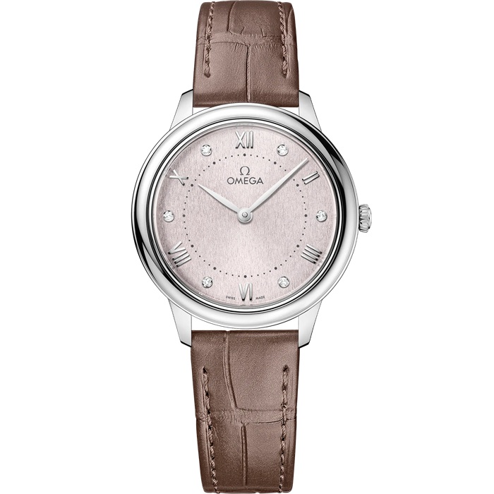 Omega De Ville Prestige 30 mm, Stahl mit Lederarmband 434.13.30.60.52.001