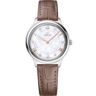 Omega De Ville Prestige 30 mm, Stahl mit Lederarmband 434.13.30.60.55.001