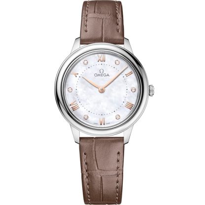 Omega De Ville Prestige 30 mm, Stahl mit Lederarmband 434.13.30.60.55.001