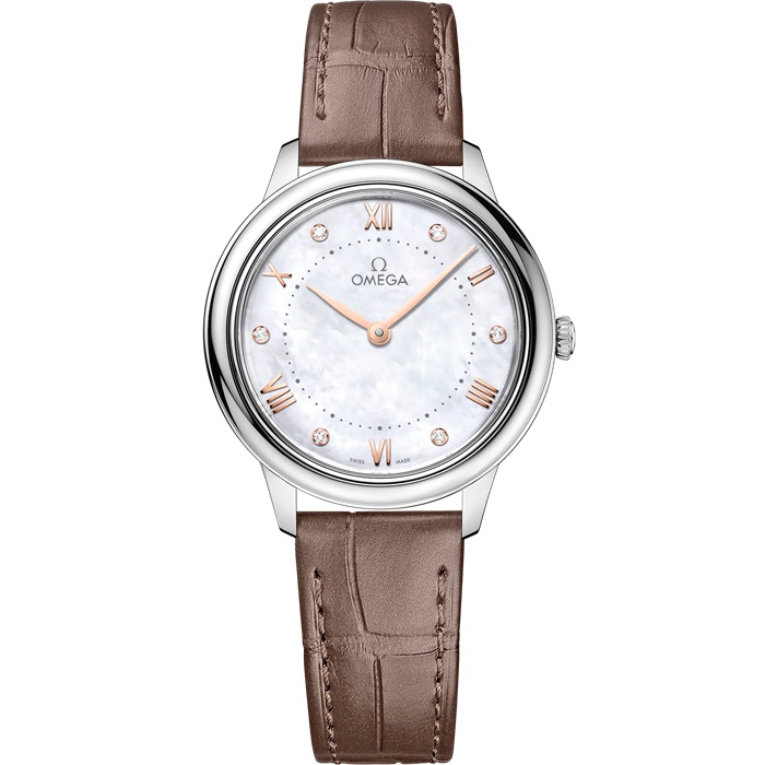 Omega De Ville Prestige 30 mm, Stahl mit Lederarmband 434.13.30.60.55.001