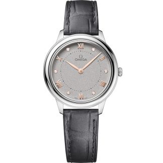 Omega De Ville Prestige 30 mm, Stahl mit Lederarmband 434.13.30.60.56.001