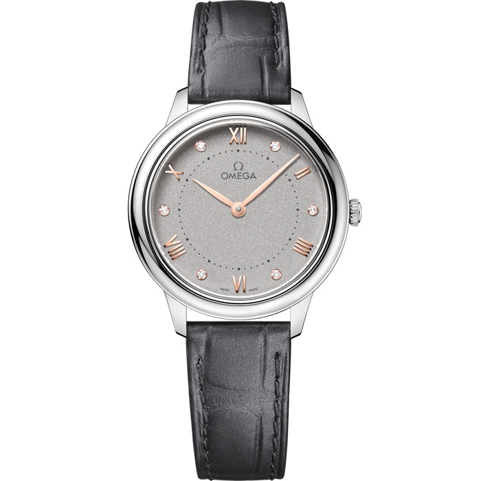 Omega De Ville Prestige 30 mm, Stahl mit Lederarmband 434.13.30.60.56.001