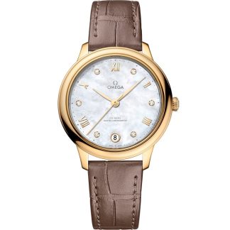 Omega De Ville Prestige 34 mm, Gelbgold mit Lederarmband 434.53.34.20.55.002