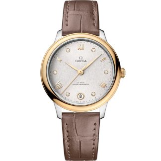 Omega De Ville Prestige 34 mm, Stahl - Gelbgold mit Lederarmband 434.23.34.20.52.002