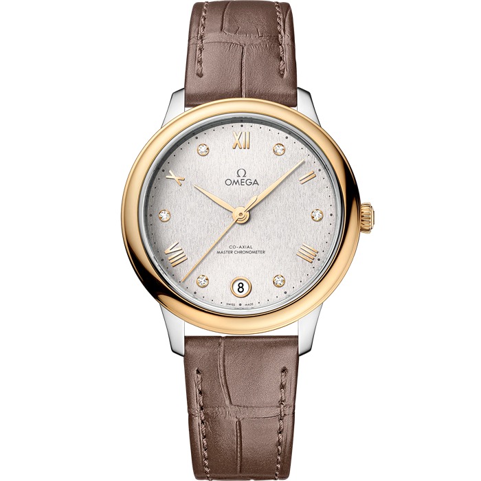 Omega De Ville Prestige 34 mm, Stahl - Gelbgold mit Lederarmband 434.23.34.20.52.002