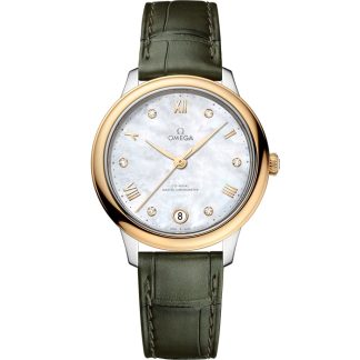 Omega De Ville Prestige 34 mm, Stahl - Gelbgold mit Lederarmband 434.23.34.20.55.002