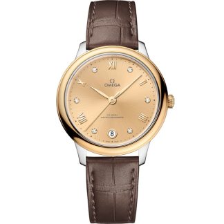 Omega De Ville Prestige 34 mm, Stahl - Gelbgold mit Lederarmband 434.23.34.20.58.001