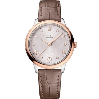 Omega De Ville Prestige 34 mm, Stahl - Sedna™-Gold mit Lederarmband 434.23.34.20.52.003