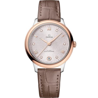 Omega De Ville Prestige 34 mm, Stahl - Sedna™-Gold mit Lederarmband 434.23.34.20.52.003