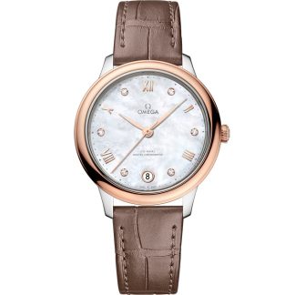 Omega De Ville Prestige 34 mm, Stahl - Sedna™-Gold mit Lederarmband 434.23.34.20.55.001
