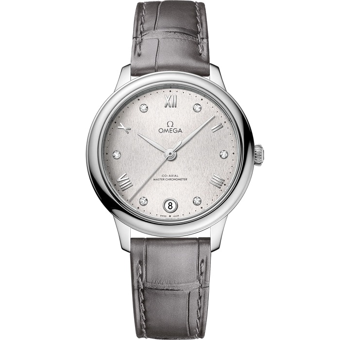 Omega De Ville Prestige 34 mm, Stahl mit Lederarmband 434.13.34.20.52.001