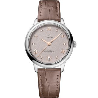 Omega De Ville Prestige 34 mm, Stahl mit Lederarmband 434.13.34.20.52.002