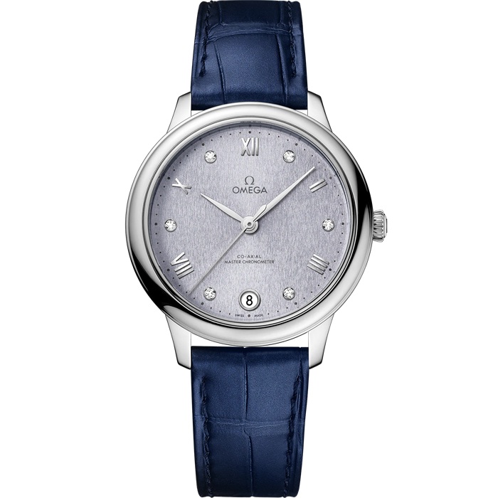 Omega De Ville Prestige 34 mm, Stahl mit Lederarmband 434.13.34.20.53.001