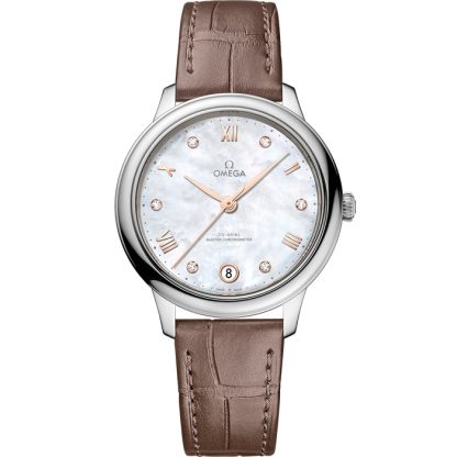 Omega De Ville Prestige 34 mm, Stahl mit Lederarmband 434.13.34.20.55.001