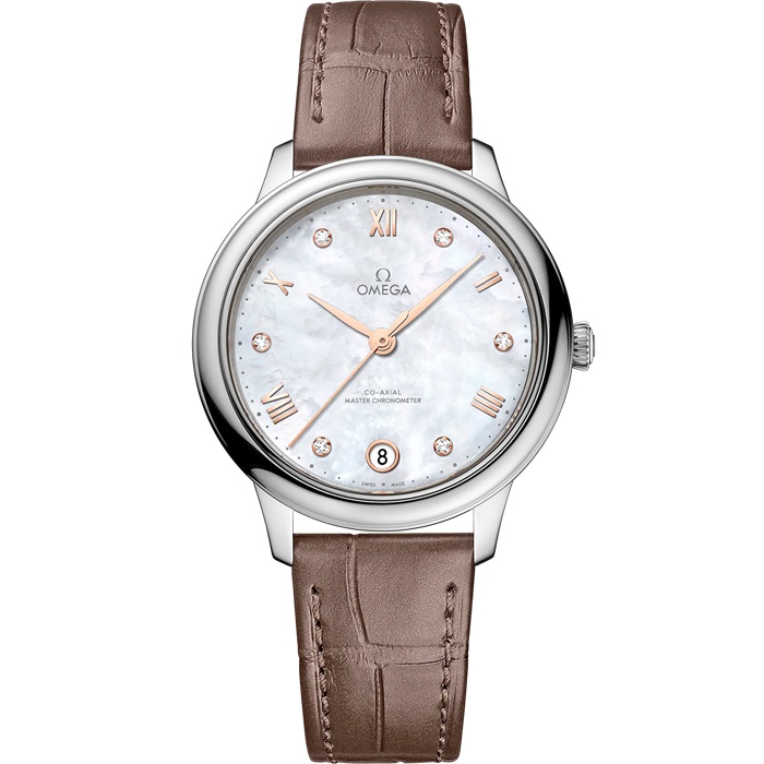 Omega De Ville Prestige 34 mm, Stahl mit Lederarmband 434.13.34.20.55.001