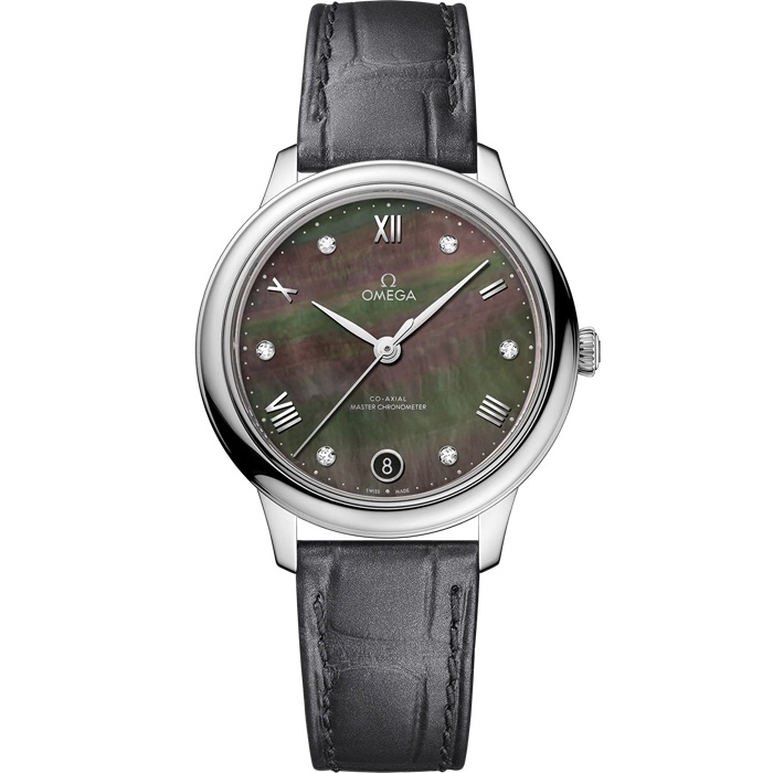 Omega De Ville Prestige 34 mm, Stahl mit Lederarmband 434.13.34.20.57.001