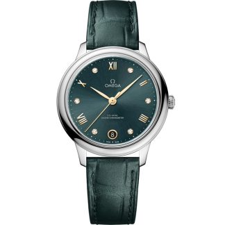 Omega De Ville Prestige 34 mm, Stahl mit Lederarmband 434.13.34.20.60.001