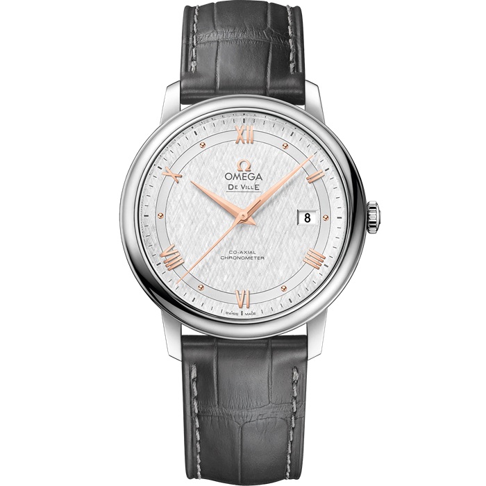Omega De Ville Prestige 39,5 mm, Stahl mit Lederarmband 424.13.40.20.02.005