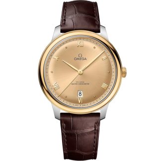 Omega De Ville Prestige 40 mm, Stahl - Gelbgold mit Lederarmband 434.23.40.20.08.001