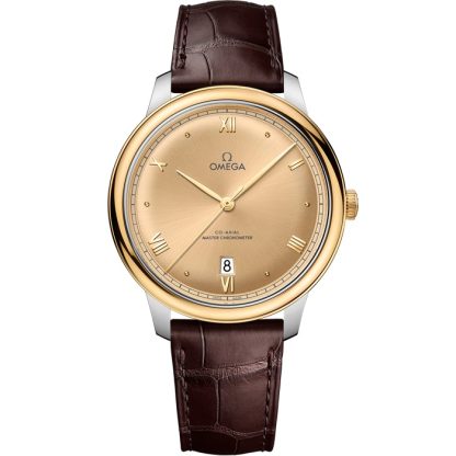 Omega De Ville Prestige 40 mm, Stahl - Gelbgold mit Lederarmband 434.23.40.20.08.001