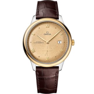 Omega De Ville Prestige 41 mm, Stahl - Gelbgold mit Lederarmband 434.23.41.20.08.001