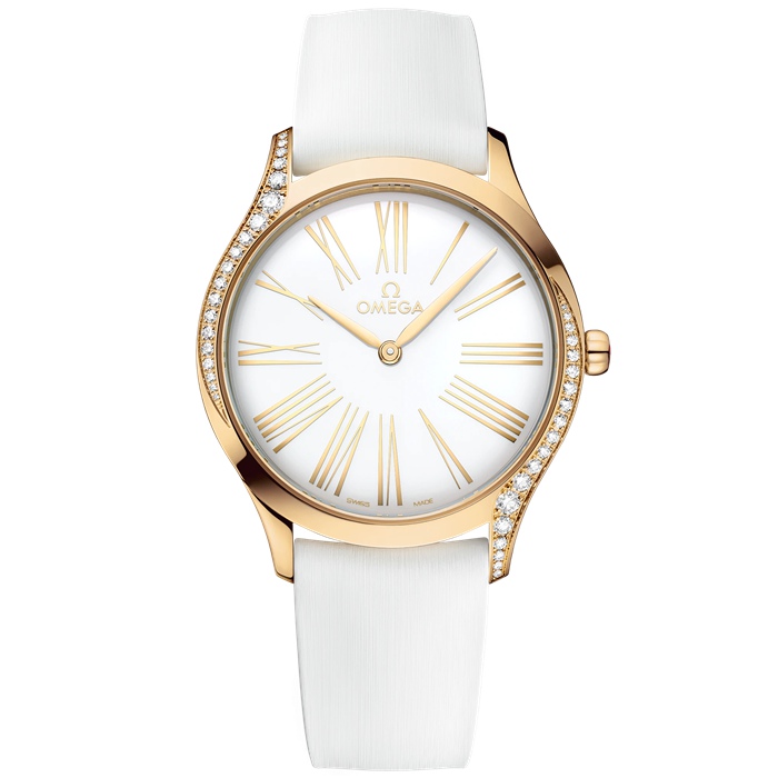 Omega De Ville Trésor 36 mm, Moonshine™-Gold mit Kautschukband 428.57.36.60.04.001