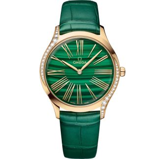 Omega De Ville Trésor 36 mm, Moonshine™-Gold mit Lederarmband 428.58.36.60.99.001