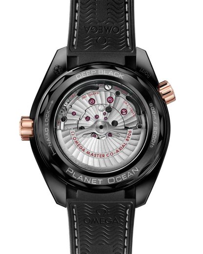 Omega Deep Black Seamaster Planet Ocean 600M 45,5 mm, Schwarze Keramik mit Lederarmband mit Innenseite aus Kautschuk 215.63.46.22.01.001 – Bild 2