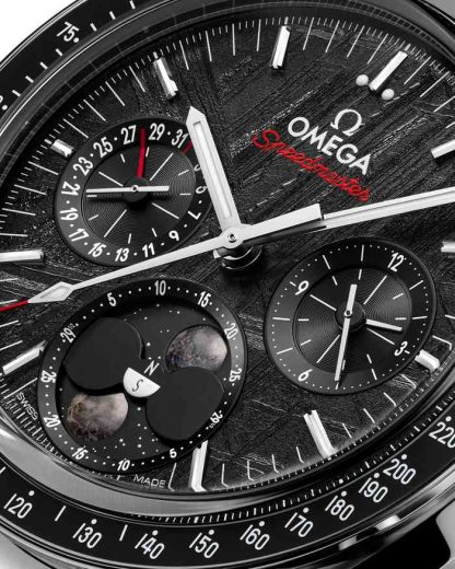 Omega Meteorite Speedmaster Mondphase 43 mm, Stahl mit Stahlarmband 304.30.43.52.01.001 – Bild 4
