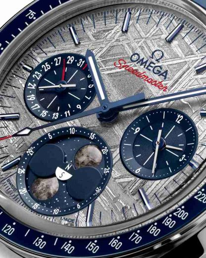 Omega Meteorite Speedmaster Mondphase 43 mm, Stahl mit Stahlarmband 304.30.43.52.06.001 – Bild 4