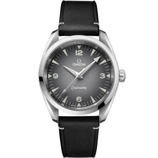 Omega Neu Seamaster Railmaster 38 mm, Stahl mit Lederarmband 235.12.38.20.06.001