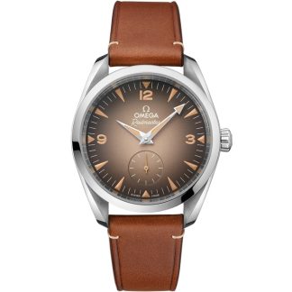 Omega Neu Seamaster Railmaster 38 mm, Stahl mit Lederarmband 235.12.38.20.13.001