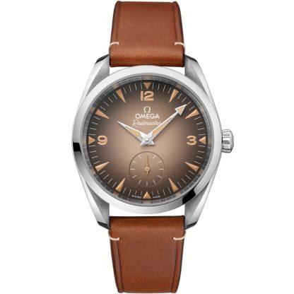 Omega Neu Seamaster Railmaster 38 mm, Stahl mit Lederarmband 235.12.38.20.13.001