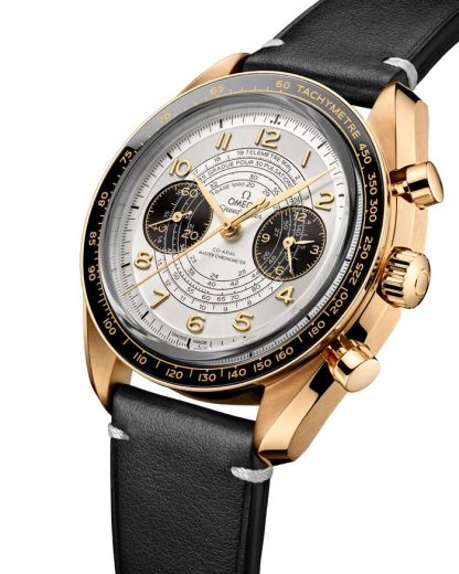 Omega Paris 2024 Speedmaster Chronoscope 43 mm, Moonshine™-Gold mit Lederarmband 522.62.43.51.02.001 – Bild 3