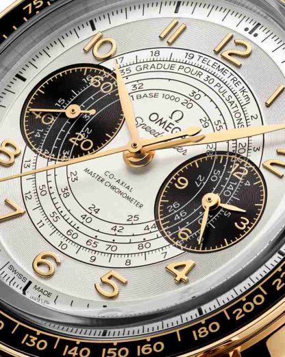 Omega Paris 2024 Speedmaster Chronoscope 43 mm, Moonshine™-Gold mit Lederarmband 522.62.43.51.02.001 – Bild 4
