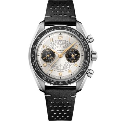 Omega Paris 2024 Speedmaster Chronoscope 43 mm, Stahl mit Lederarmband 522.32.43.51.02.001
