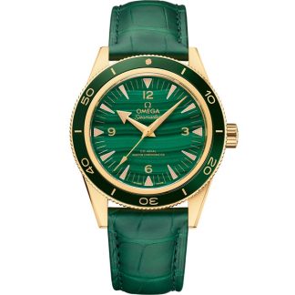 Omega Seamaster 300 41 mm, Gelbgold mit Lederarmband 234.63.41.21.99.001