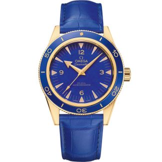 Omega Seamaster 300 41 mm, Gelbgold mit Lederarmband 234.63.41.21.99.002