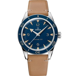 Omega Seamaster 300 41 mm, Stahl mit Lederarmband 234.32.41.21.03.001