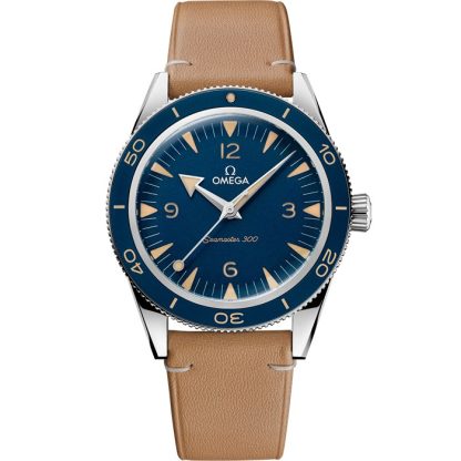 Omega Seamaster 300 41 mm, Stahl mit Lederarmband 234.32.41.21.03.001