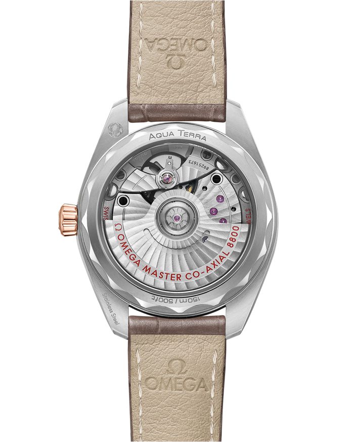 Omega Seamaster Aqua Terra 150M 34 mm, Stahl - Sedna™-Gold mit Lederarmband 220.23.34.20.06.001 – Bild 2