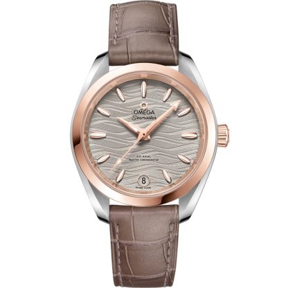 Omega Seamaster Aqua Terra 150M 34 mm, Stahl - Sedna™-Gold mit Lederarmband 220.23.34.20.06.001