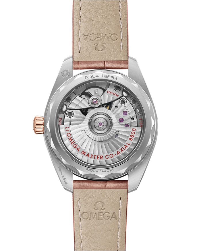 Omega Seamaster Aqua Terra 150M 34 mm, Stahl - Sedna™-Gold mit Lederarmband 220.28.34.20.59.001 – Bild 2